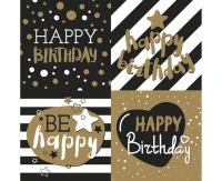 Serwetki papierowe Golden Happy Birthday, 33 x 33 cm,  20 szt.