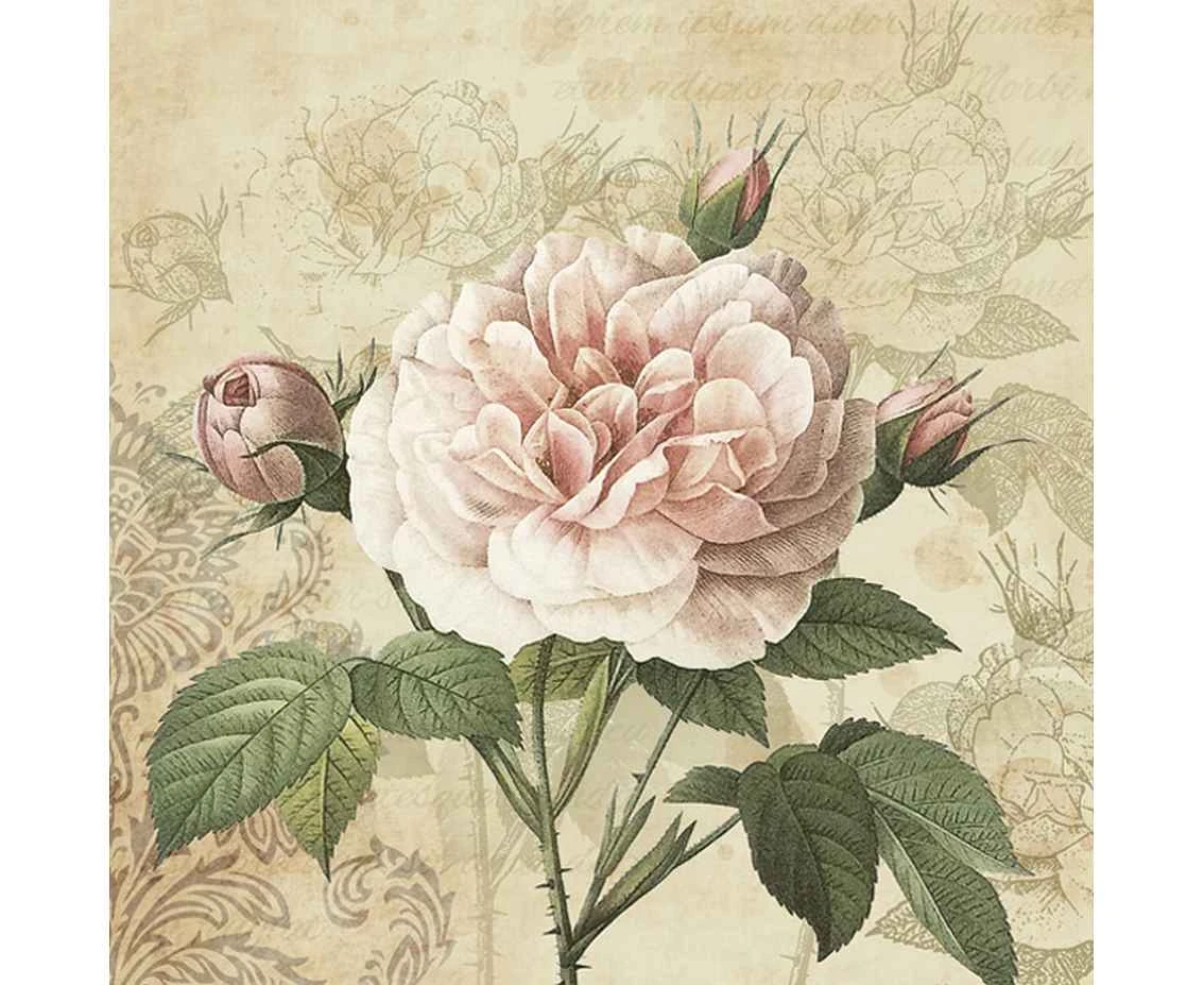 Serwetki papierowe Vintage Rose with Buds, 33 x 33 cm,  20 szt.