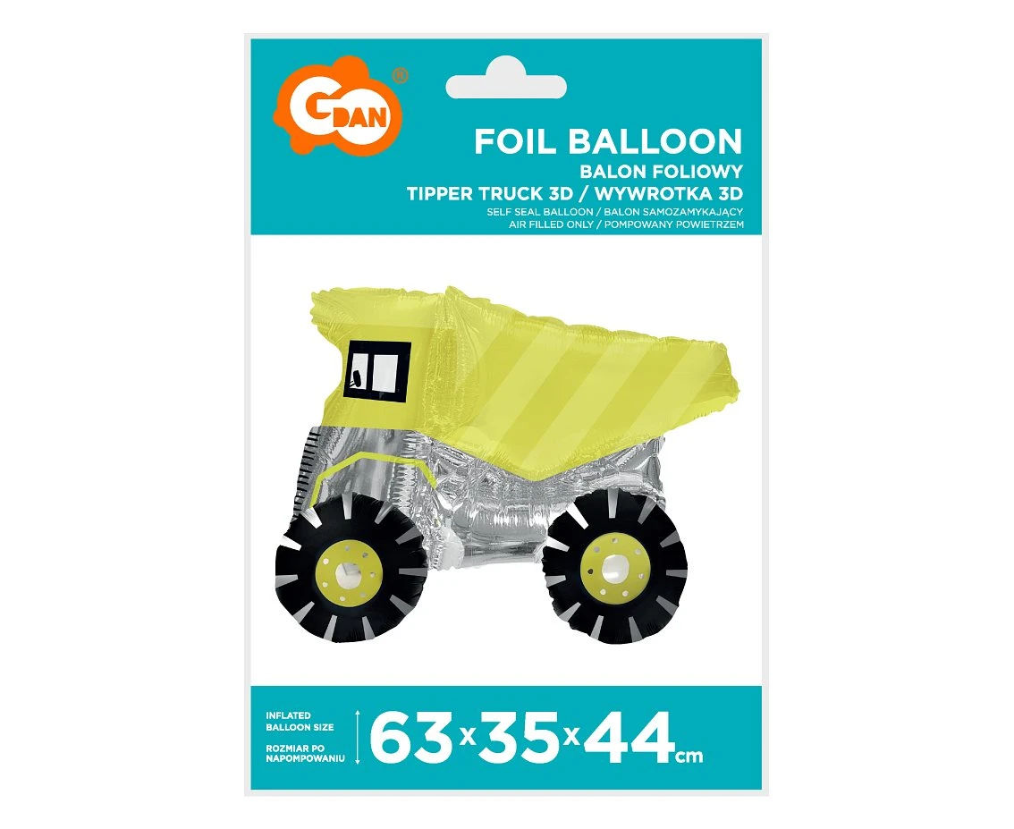 Balon foliowy Wywrotka 3D, 63x35x44 cm KK