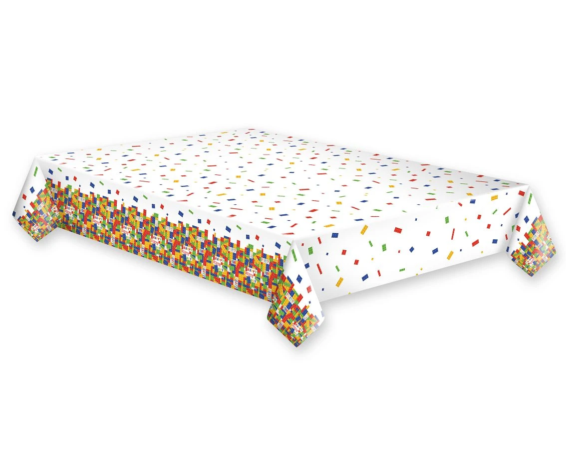 Obrus papierowy Building Blocks Birthday, 120 x 180 cm