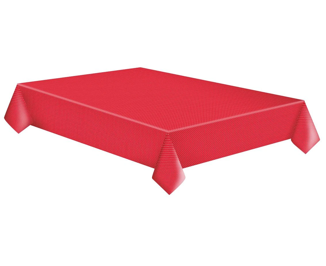Obrus papierowy White Dots on Red, 120 x 180 cm
