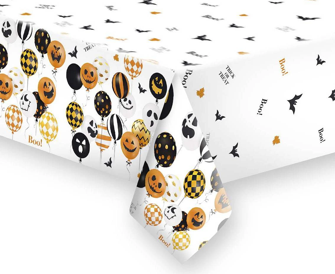 Obrus papierowy Scary Halloween Balloons, 120 x 180 cm, 1 szt.