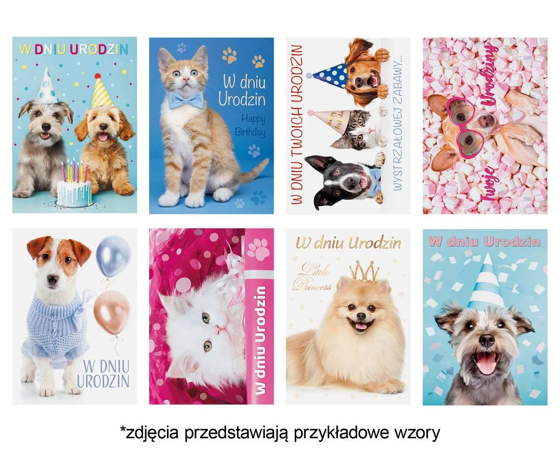 Laurka z brokatem B6B 117x167 Urodziny zest. 719 Dziecięce - Foto, Koty, Młodzieżowe, Psy, Zwierzęta