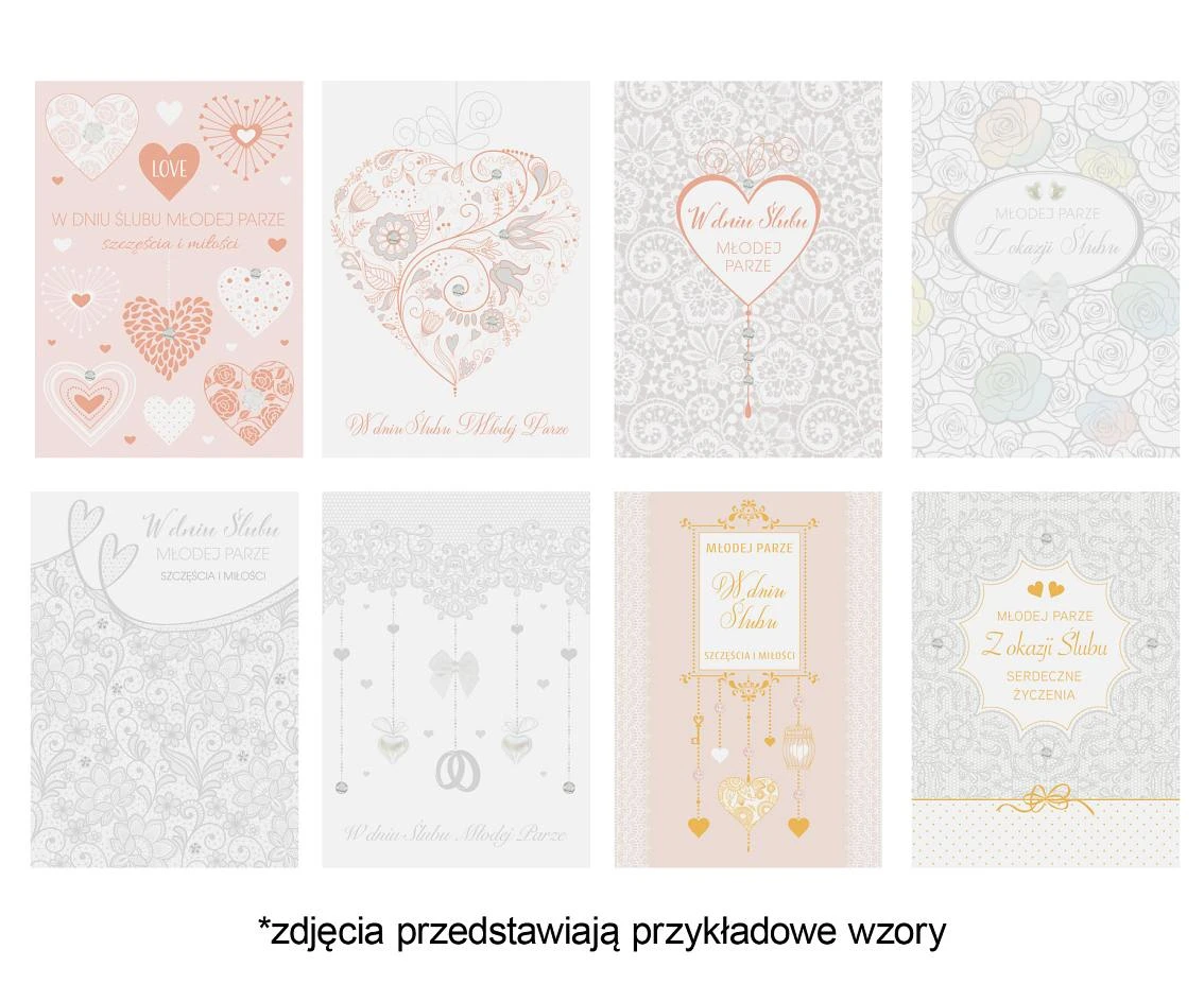 Laurka Lux Edition B6LUX 127x180 Ślub zest. 705 Grafika - Koronki, Kwiaty, Serca