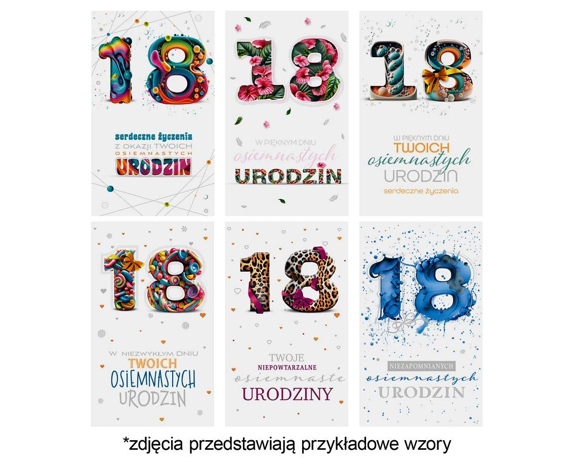Laurka złocona LOBK 115x190 Urodziny 18-stka zest. 715 Grafika - Chłopak, Dziewczyna