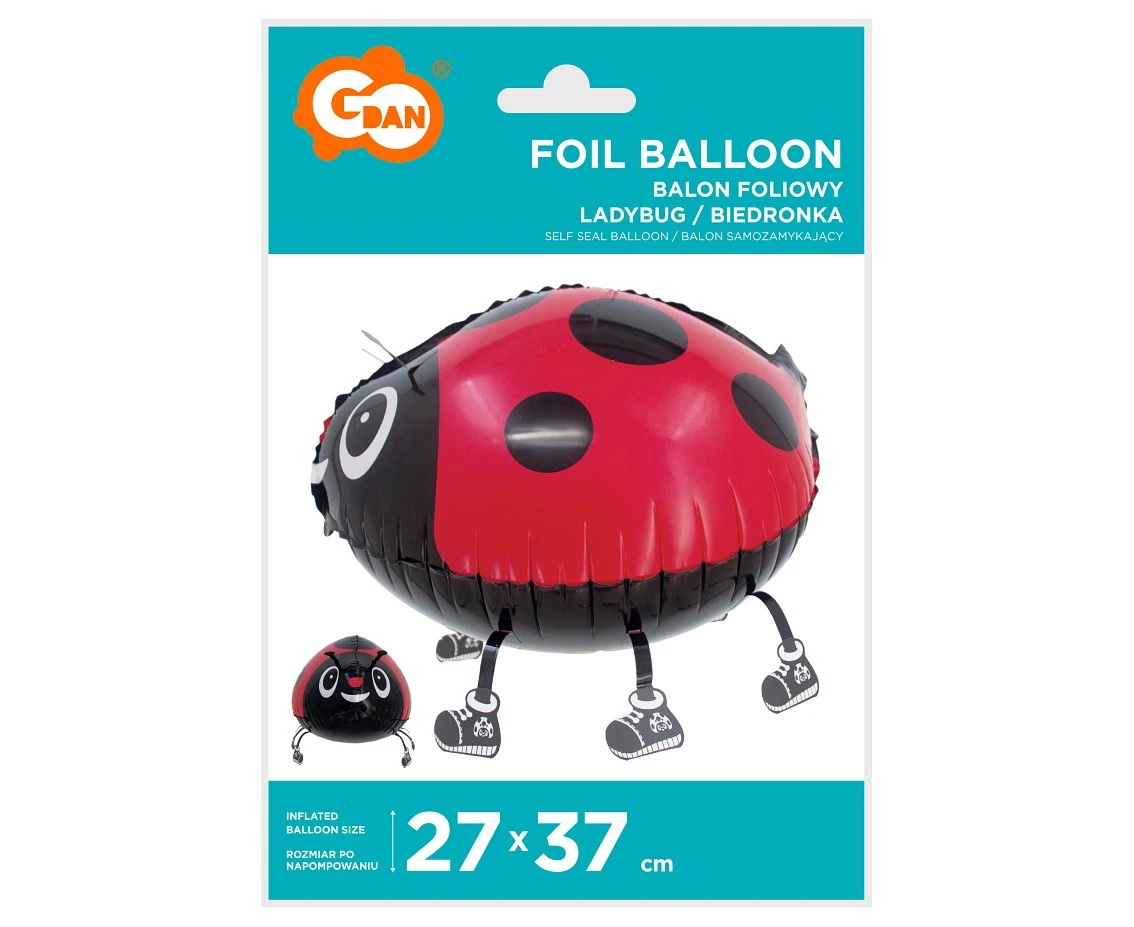 Balon foliowy Biedronka, 27x37 cm, chodząca
