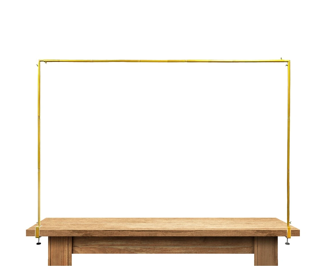 Stelaż poziomy, złoty, przykręcany do stołu, 260x100cm