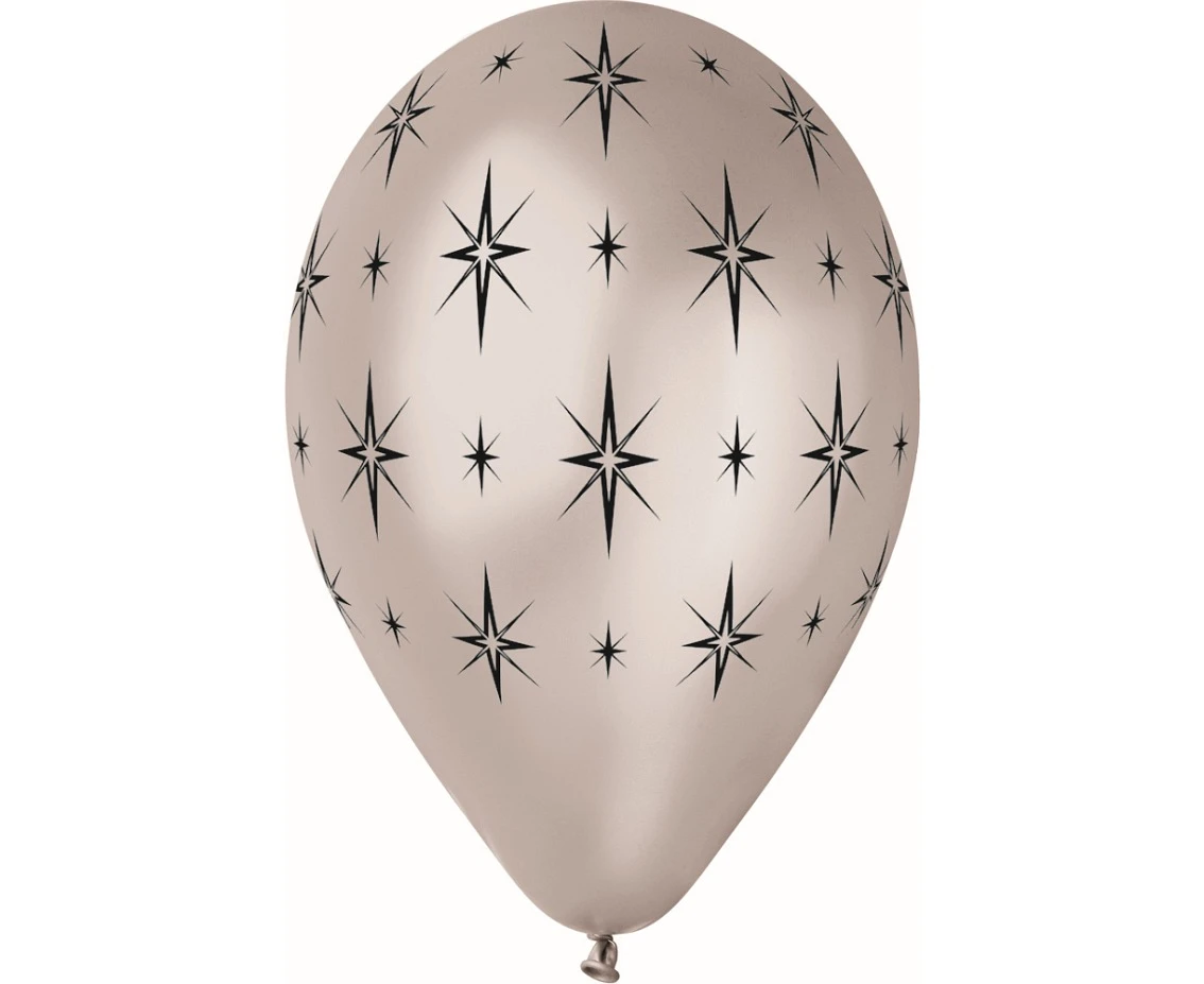 Balony Gemar 12", premium metalik błyszczące gwiazdy, 5szt. KK