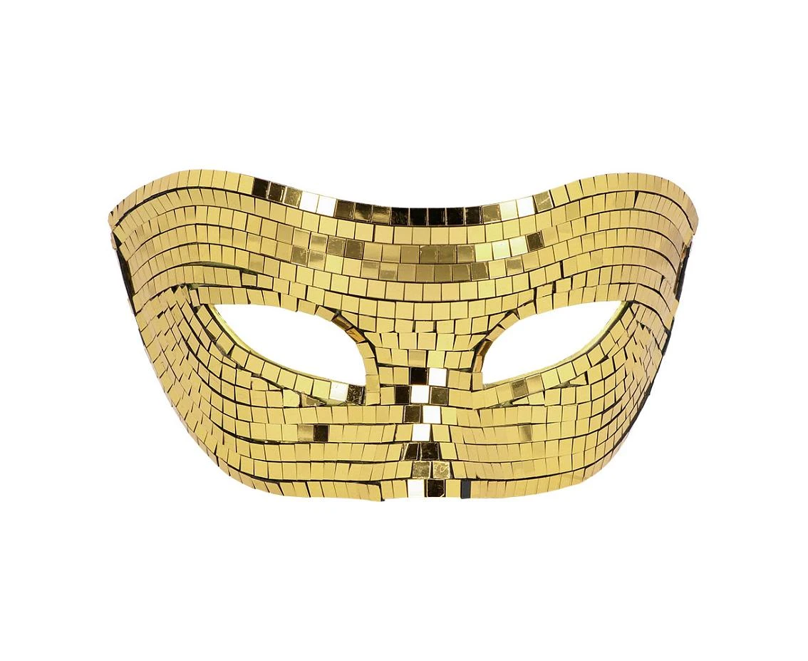 Maska wenecka Disco gold