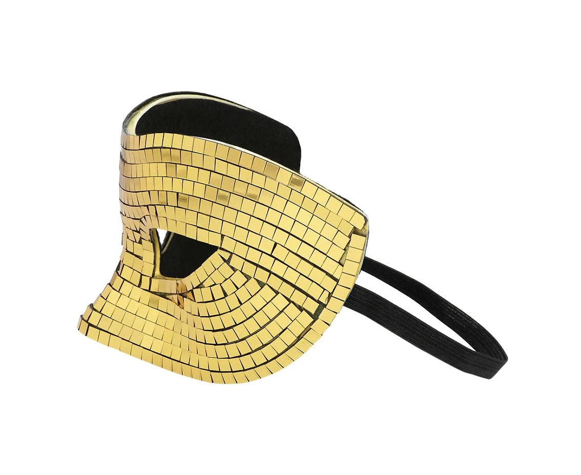 Maska wenecka Disco gold