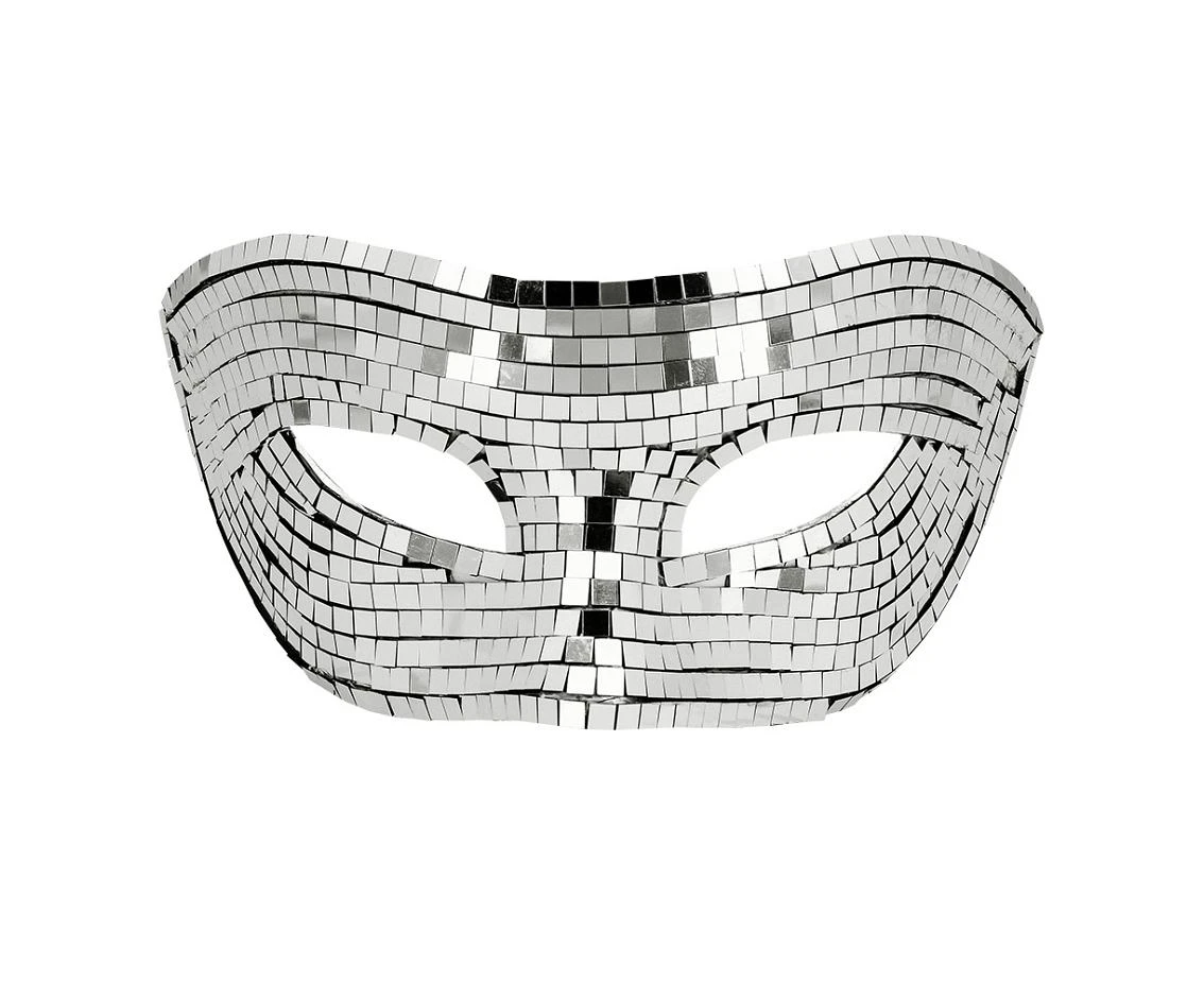 Maska wenecka Disco silver