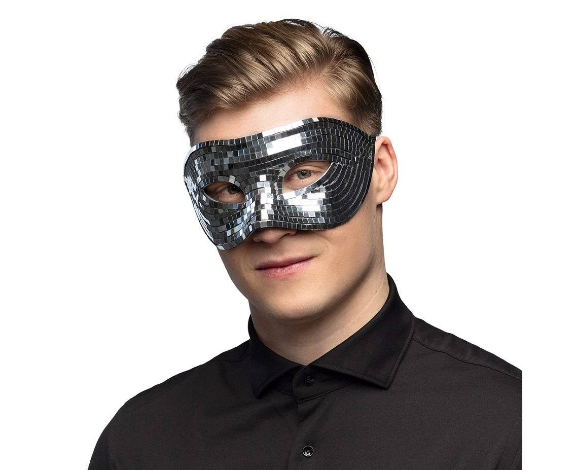 Maska wenecka Disco silver