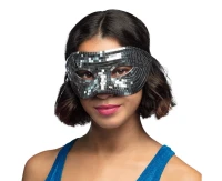 Maska wenecka Disco silver