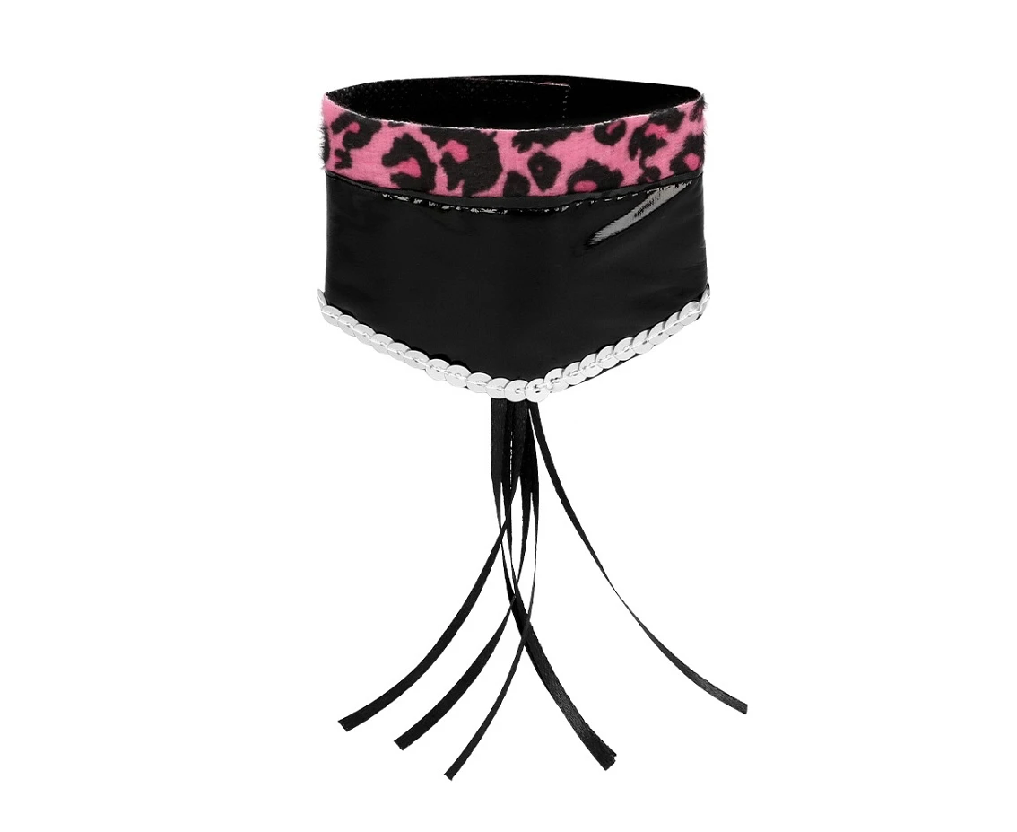 Zestaw Różowy Gepard (opaska, choker, 2 bransoletki, ogon)