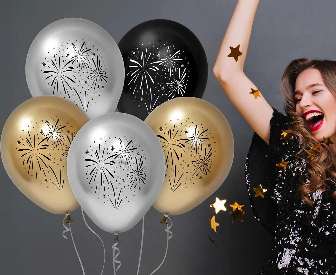 Balony B&C 12", fajerwerki, 5szt.