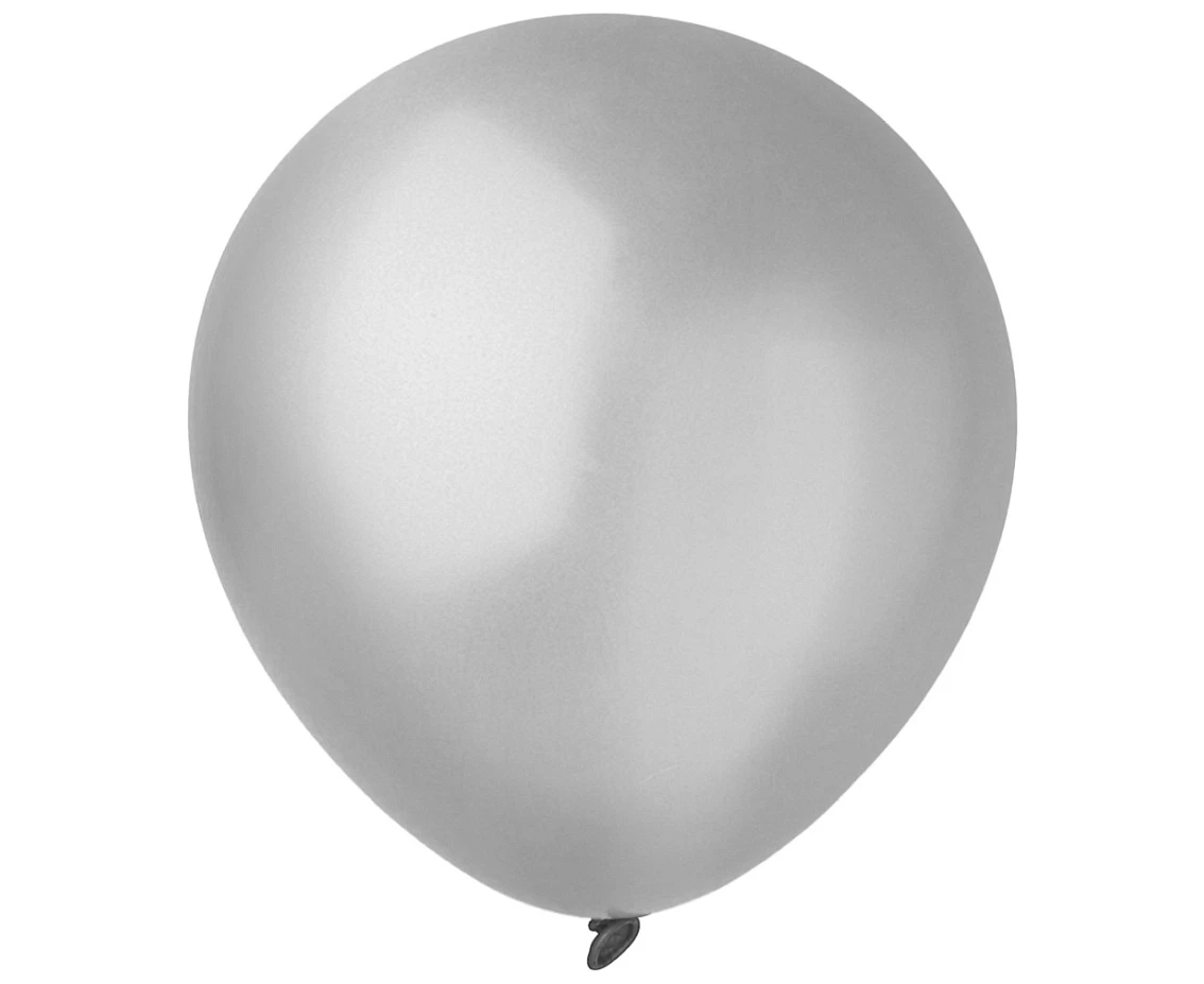 Balony Decomex 5", metalik srebrne, 100szt.