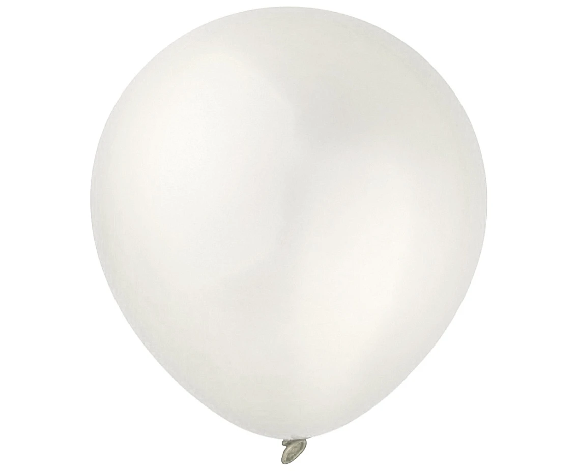 Balony Decomex 5", metalik perłowe białe, 100szt.