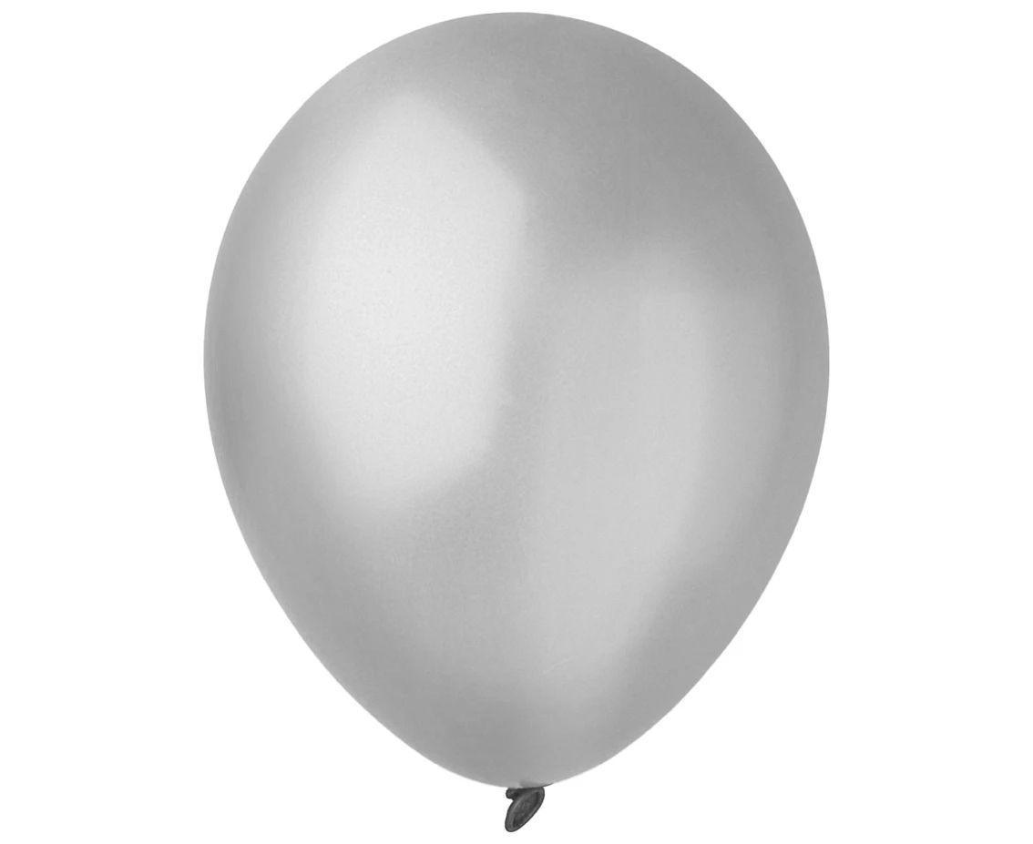 Balony Decomex 9", metalik srebrne, 100szt.