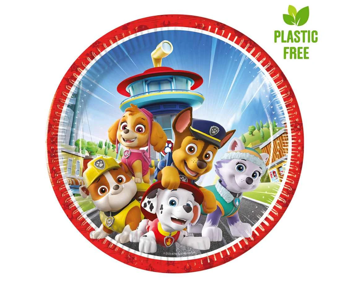Talerzyki pap. Paw Patrol Rescue Heroes, next generation, 23 cm, 8 szt. (plastic-free) (papier FSC)