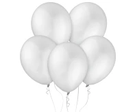 Balony Decomex 11", metalik białe, 100szt.