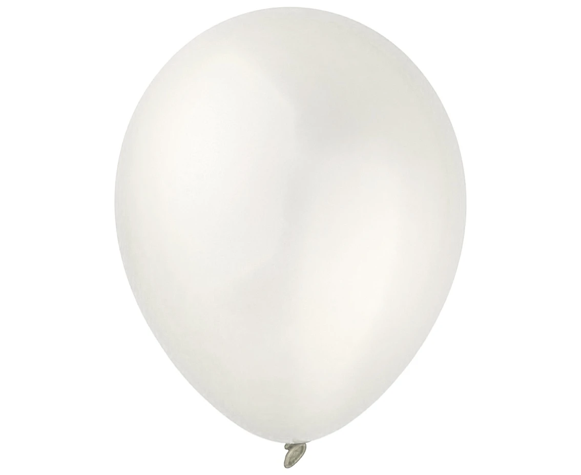 Balony Decomex 11", metalik perłowe białe, 100szt.