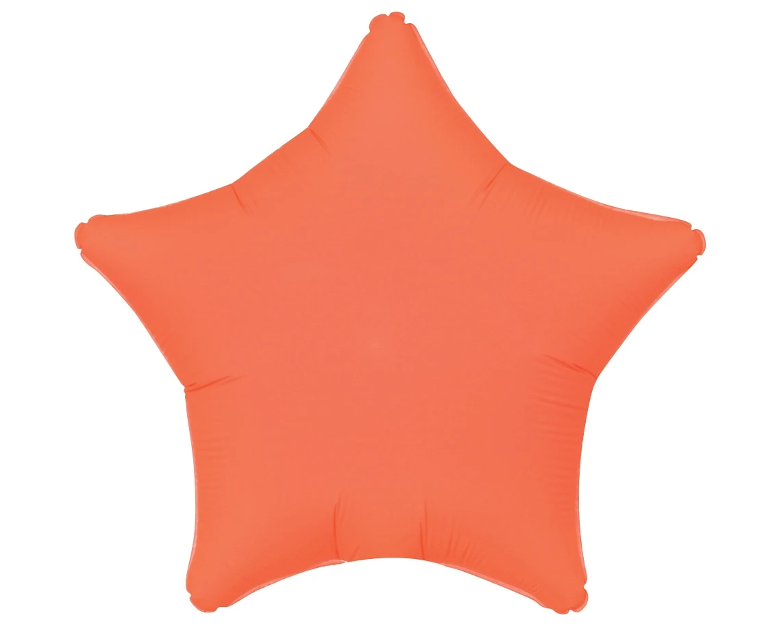 Balon foliowy Gwiazda, fluor pomarańczowy,19"