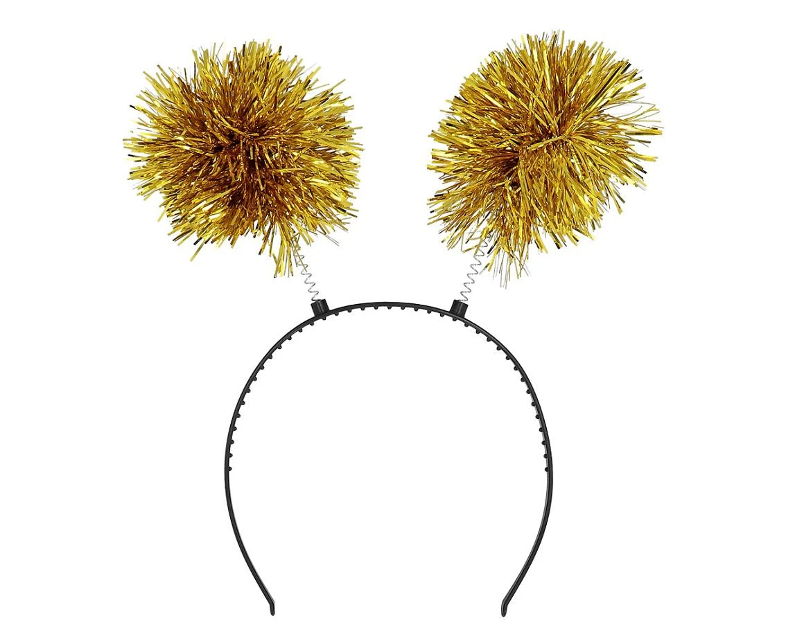 Opaska Tinsel, złote pompony