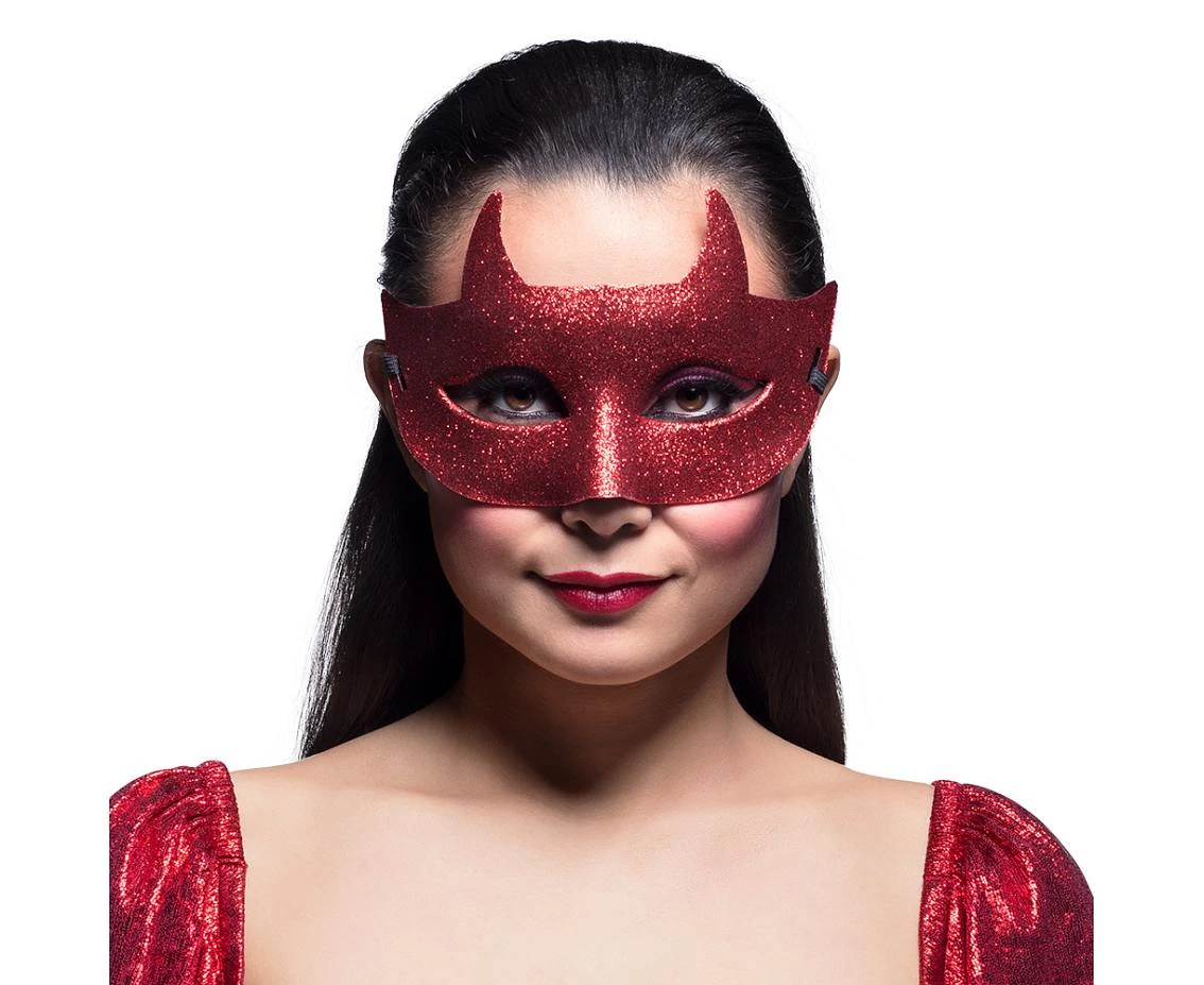 Maska wenecka brokatowa Devil