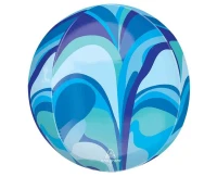 Balon foliowy ORBZ - Kula niebieska macro marble (pakowany) KK
