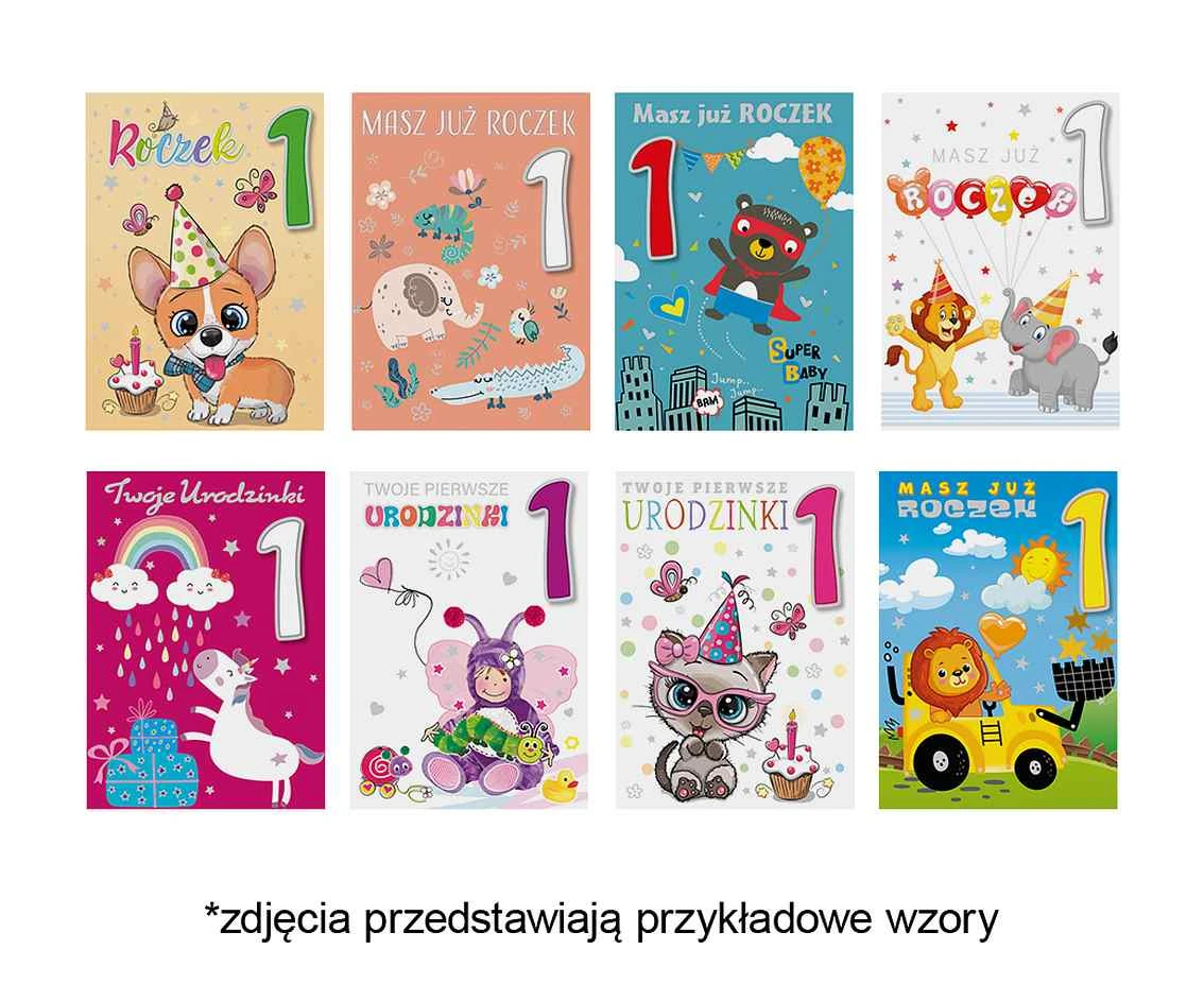Laurka z cyframi na gąbkach exclusive B6GE 117x167 Urodziny Roczek zest. 736 Dziecięce - Baby, Chłopiec, Dziewczynka, Grafika