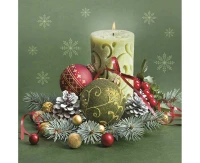 Serwetki papierowe Ornate Candle & Bauble Composition, 33x33 cm, 20 szt.