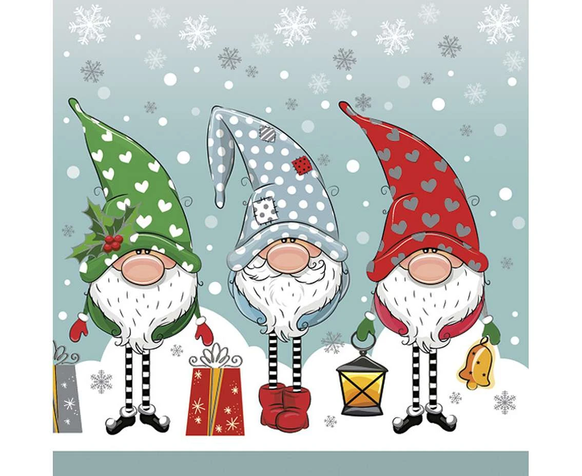 Serwetki papierowe Funny Gnomes, 33x33 cm, 20 szt.