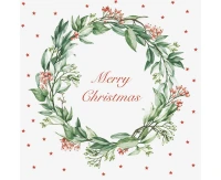 Serwetki papierowe Merry Christmas with Wreath, 33x33 cm, 20 szt.