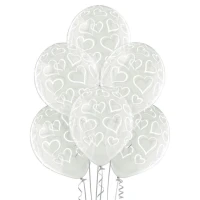 Balony Belbal 12", D11, serca crystal, 6szt.