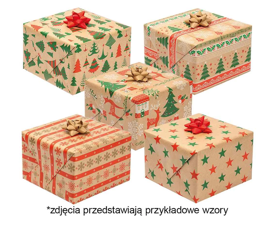 Papier ozdobny kraft P2 200x70cm rolka 1 ark. Gwiazdka zest. 5 Grafika - Papier typu kraft