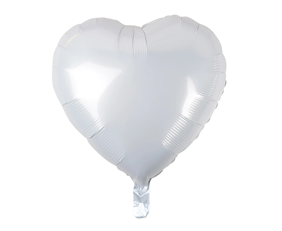 Balon foliowy Serce, białe, 18"/ 100szt.