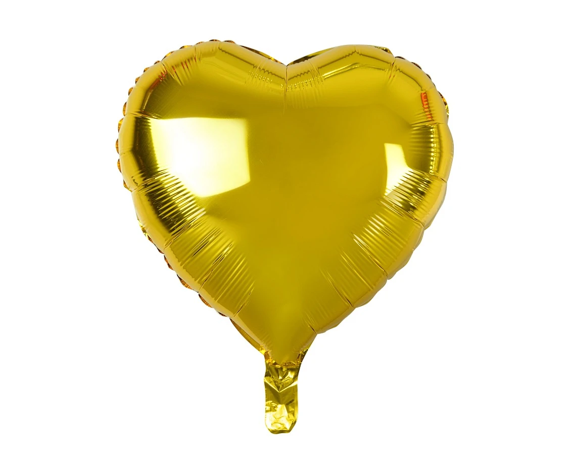 Balon foliowy Serce, złote, 18"/ 100szt.