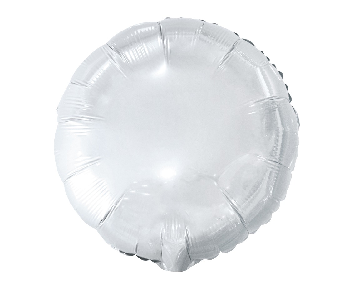 Balon foliowy okrągły, biały, 18"/ 100szt.