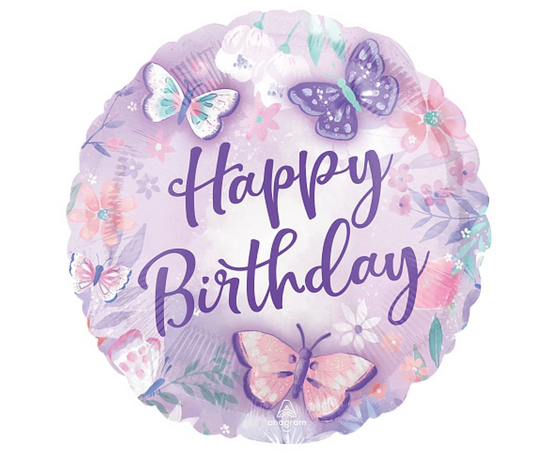 Balon foliowy 18" CIR - Flutter Happy Birthday KK