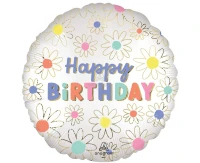 Balon foliowy 18" CIR - STN Daisies Happy Birthday KK