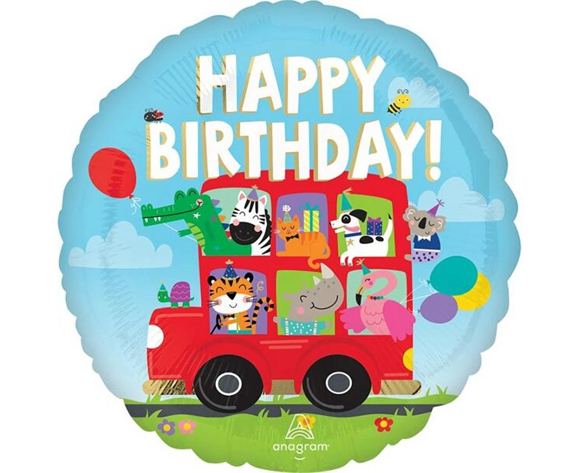 Balon foliowy 18" CIR - Party Bus Birthday KK