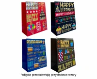 Torebka prezentowa A5 Happy Birthday 18x23x10cm mix, 1 szt. kk.
