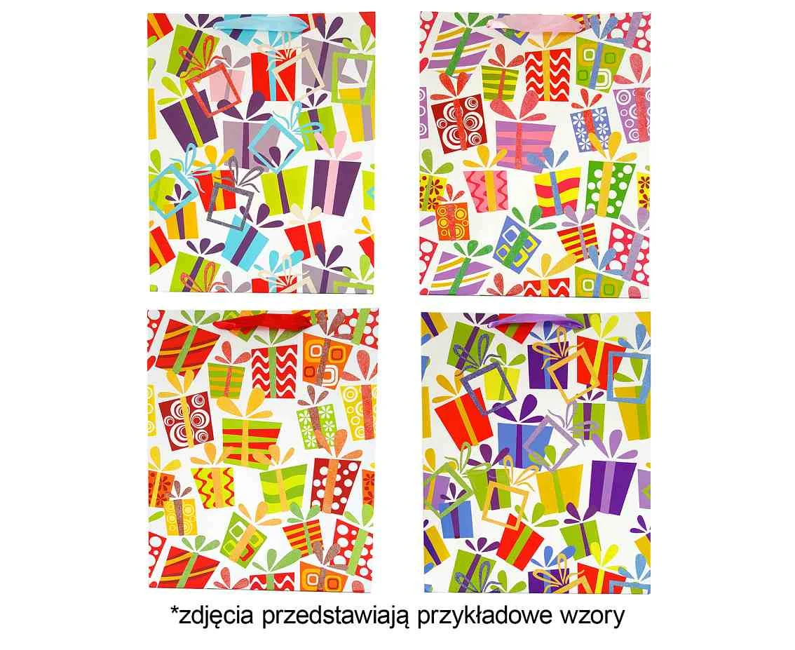 Torebka prezentowa "prezenty" 4wz 1340A 31x42x12cm p12 mix, 1 szt.