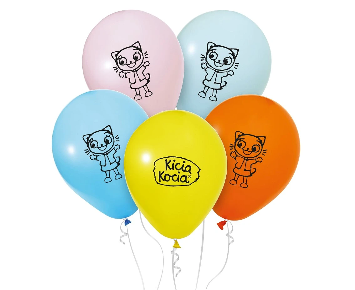 Balony Gemar 12", pastel kicia kocia, 5szt.