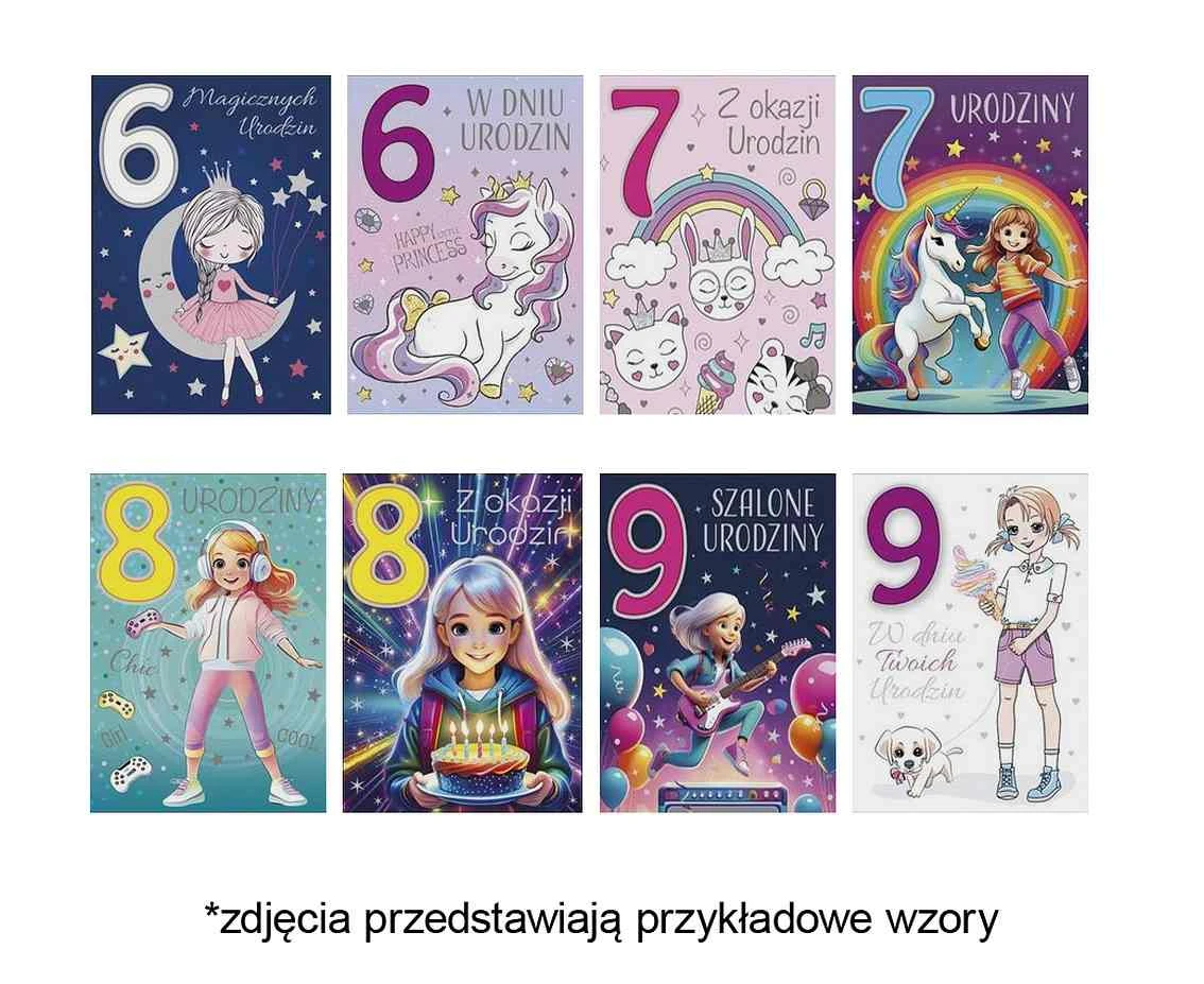 Laurka z cyframi na gąbkach exclusive B6GE 117x167 Urodziny Dziecięce zest. 739 Dziecięce - 6-9 lat, Cyfry, Dziewczynka