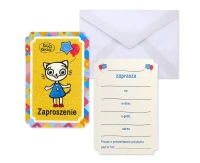 Zaproszenia pap. Kicia Kocia (licencja), 6 szt.