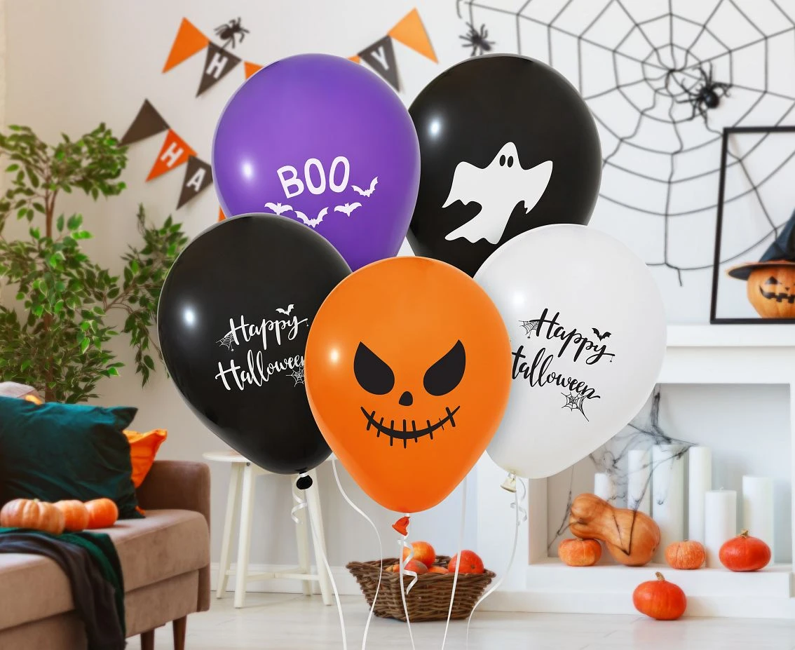 Balony Happy Halloween, 12"/ 5 szt.