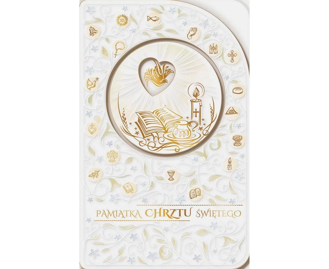 Kartka na Chrzest Święty, Pismo Święte, 13x20,5 cm
