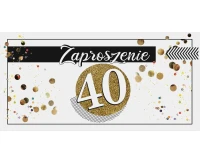 Zaproszenie na 40 Urodziny, 17x8,5 cm, 10 szt.