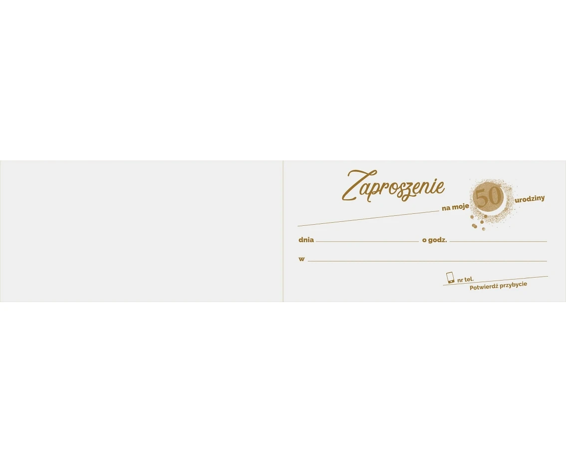 Zaproszenie na 50 Urodziny, Para, 17x8,5 cm, 10 szt.